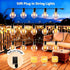 50ft 25 Bulbs Voltage(24V) Dimmable IP65 G40 SANBEN Outdoor String Lights with Remote, Low Patio Lights, & Timer