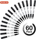 Shuttle Art Black Dry Erase Markers - 60 Pack Magnetic Fine Point Markers for Writing on Whiteboards, Mirrors, School