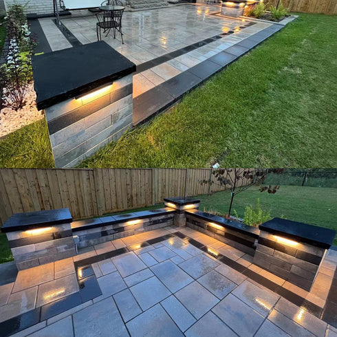 12 Inch 9W 3000K 12V 1 Pack UL Listed LED Hardscape Lighting, Retaining Wall Lights, Landscape Lighting, Die-cast