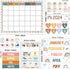 Boho Rainbow Classroom Calendar Set for Teachers, Bulletin Board Decorations with Seasons, Weather, Days of the Week