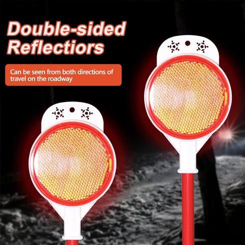 48 Inch Mailbox (4 Pack) Driveway Markers, Double Sided Reflective Driveway Markers Highly Visible, Metal Snow Stake