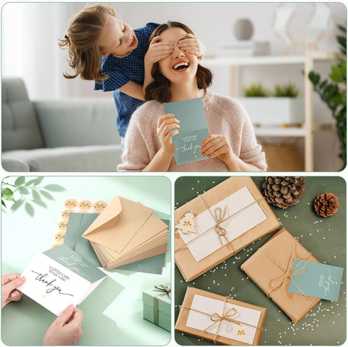 Yimomoyi 50 5.9x3.9 Inches Pk Thank You Cards, Thank You Cards & Notes with Envelopes | Pefect for Baby Shower Wedding