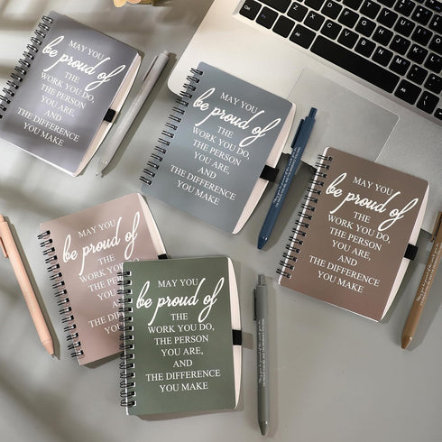 Honoson 30 Sets Employee Appreciation Gifts, Mini Spiral Inspiration Notebook with Ballpoint Pen, Bulk Christmas Gift