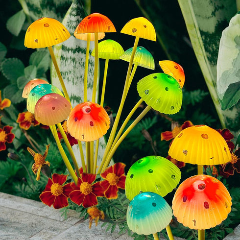 Solar Garden Lights - Upgraded 24LED Solar Mushroom Lights Outdoor, Waterproof Garden Decor for Lawn Front Porch Patio