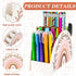 Back to School Rainbow Pencil Pen Holder, Boho White Pink Wooden Organizer for Makeup Brushes, Crayon, Office Supplies