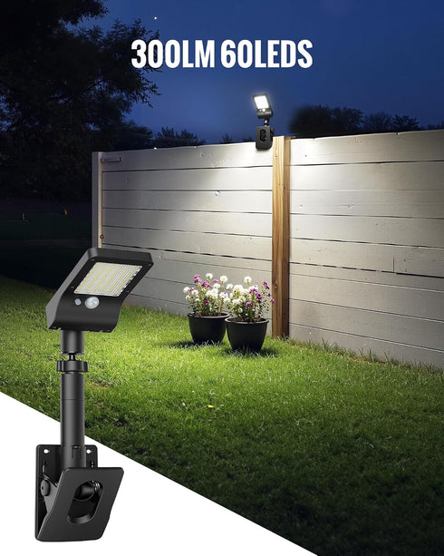 350LM 1200mAh 3 360 Mailbox, Clip On Solar Lights Outdoor, Solar Motion Sensor Clamp Light with Battery, Modes
