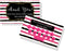 Jewelry Loyalty Cards | 50 Pack Thank You Notes | Black and Pink Stripe with Gold Dots | 5 Bling Buy 12 Get One Free