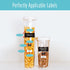 Hebayy 308 Pantry Food Labels, 280 Preprinted Waterproof Stickers for Kitchen Containers, 28 Blank Ones, White on Black