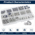 Vifmy Kit(360Pcs)M3 M4 M5 M6 M8 M10 M12 Sets,Bright Metric Hex Nuts&Locknuts Assortment Stainless Steel Assorted Hex