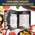 8.5 11 Inch, 4 Pack (3 6 Menu Covers x Clear View Menu Holder Transparent Menu Sleeve, Fits Letter Size Paper