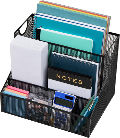 Mind Reader Vertical File Storage Organizer, Letter Size, Metal Mesh, Black, 12.15" L x 9.5" W x 9.5" H, Office