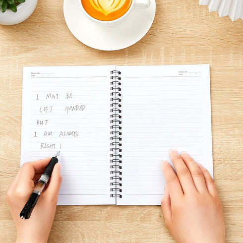Lewtemi 6 Pack Small Left Handed Notebook 8"x5", Lefty Spiral Notebooks, 50 Sheets College Wide Ruled Paper Journal for