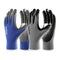 COOLJOB Safety Work Gloves for Men Women, 10/20 Pairs Non-slip Nitrile Rubber Coated, Blue Gray, Medium