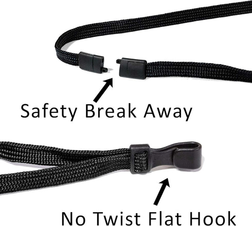 Secure Badgeholder Duolite and Lanyard Combo with IDSH Badge Reel (Black/Black with Reel)