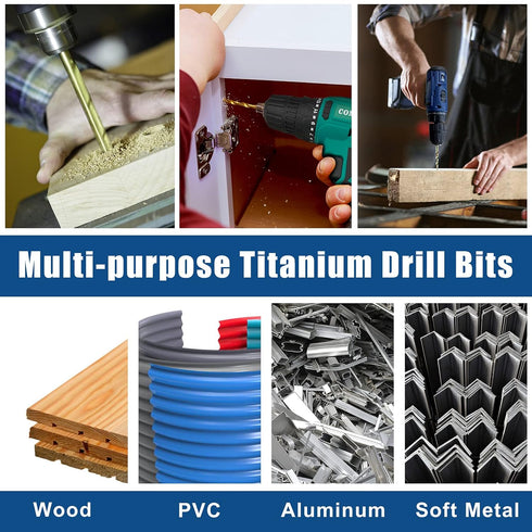 COMOWARE Impact Drill Bit Set - 21 Pcs Hex Drill Bit Set for Wood, Plastic, and Metal