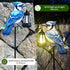 2 Pack Solar Lanterns Outdoor Decor Solar Bule Jay Lanterns Solar Cardinal Redbird Lights Metal Stake Yard Garden Decor