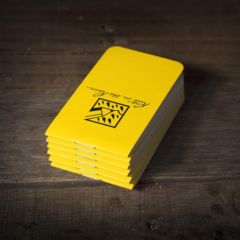 Rite in the Rain Weatherproof On The Go Wallet Notebook, 2" x 3.375", Yellow Cover, Blank Pages, 6 Pack (No. OTG371L)