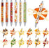 Pasimy 24 Set Fall Sticky Notes and Pens - Classroom Gifts, Thanksgiving Pens, Pumpkin Maple Leaf Notepads (Orange,