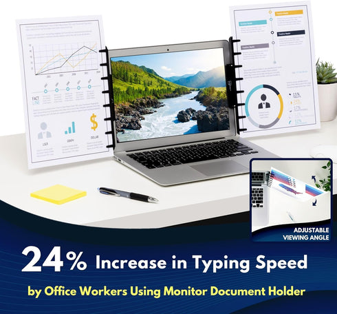 Note Tower Monitor Document Paper Holder, Portable Copy Holder for Desk, Reduces Eye & Neck Strain