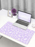 Cute Desk Pad - Aesthetic Kawaii Desk Mat, XL Purple Keyboard Pad, Cute Office Decor for Women, Desk Mat Purple -