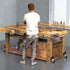 SPACEKEEPER Workbench Casters Kit, 920 Lbs Retractable Heavy Duty Wheels for Workbenches, 4 Pack