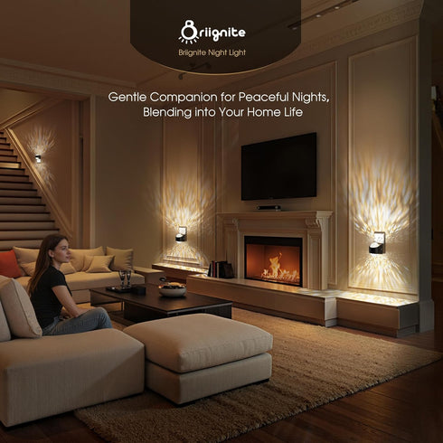 Dimmable Briignite Night Light, Night Lights Plug into Wall, LED Projector Night Light, Soft White for Bedroom