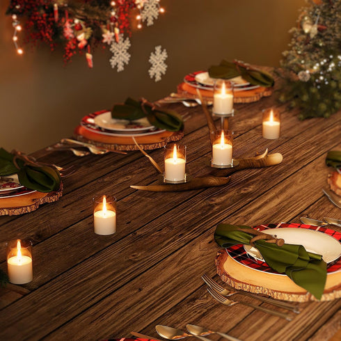 6Pack (2"X3") VIODAIM Flickering Flameless LED Candles with Remote & Timer, Battery Powered - Small Pillar & Votive