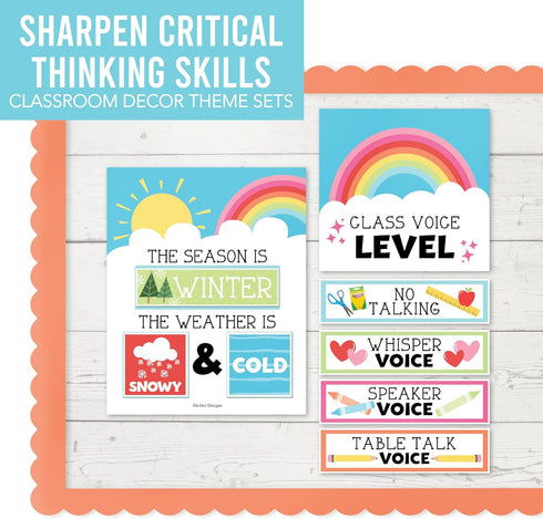 Hadley Designs Doodle Classroom Calendar Set, Bulletin Board Sets for Teachers
