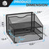 Mesh Letter Tray Desk Organizer with Vertical Section and 3 Paper Trays, Blank File Organizer
