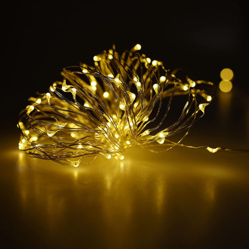 Karlling Lights,2 Packs 50 Bulbs 16 Commercial USB Plug in LED Fairy of LED Ft Silver Wire Starry String Lights