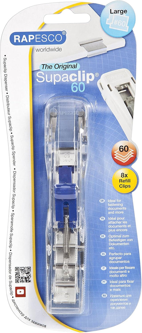 Rapesco Supaclip 60 Dispenser with 8 Clips