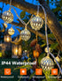 8.5Ft 10 LED Moroccan Style String Lights Plug in, Outdoor Ramadan Decorations String Lights with Silver Metal Ball
