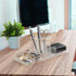 Clear Desk Accessories for Office, Modern Organizer with Removable Divider for Acrylic Paper Clips & Key Holder