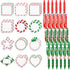 Spakon 48 Pcs Christmas Notepad Set with 24 Christmas Candy Sticky Notes and Themed Ballpoint Pens