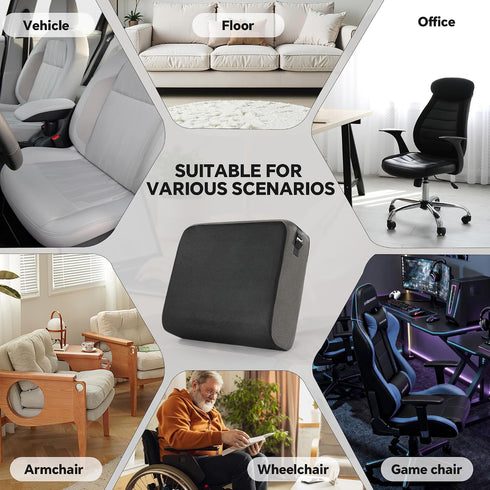Tailbone People(20x17.5x6in) BALAPET Extra Thick Seat Cushion, Memory Foam Office Chair Booster Cushion to Raise Seat