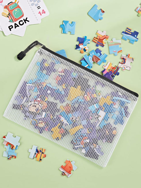 JARLINK 20 Pack Zipper Mesh Document Pouch, 6x9 Inch/A5, Plastic Water-Resistant File Bags for School, Office,