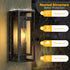 15in E26 Dusk to Dawn Outdoor Wall Sconce-Black Modern Exterior Lighting Fixture Waterproof Porch Lights Large Outside