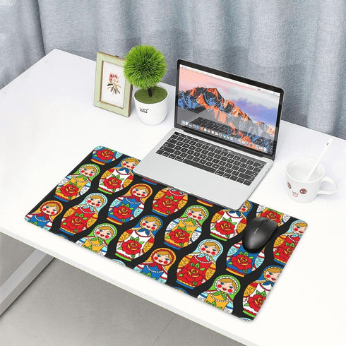 Hwxzupm 16x29.5 Inch Russian Nesting Dolls Matryoshka Gaming Mouse Pad Large - Non-Slip Desk Mat with Stitched Edges