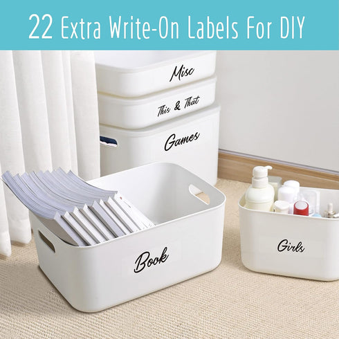 Hebayy 242 pcs Laundry Room Labels, 220 Pre-Printed Waterproof Stickers, 22 Blank Ones for Home Office Organization