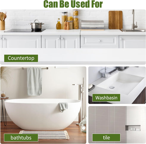 (100-120sq.ft), Countertop, 32Oz Grey Ceramic Tile Paint Bathtub Sink Paint Refinishing Kit Easy of Use Tub Resurfacing
