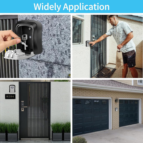 Key Lock Box, Resettable 4 Digit Combination Spare Key Safe, Weatherproof Key Storage Lock Box for Home, Office