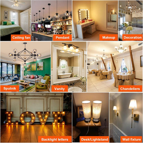 Dimmable E26 Bulb G16.5 Bulb 6W 60 Bulb AC120V 2700K E26 Bulb Bulbs 60 600lm 6Pack LiteHistory Edison Light Equal watt