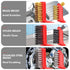 Wire Brush Set, 6-Piece Nylon/Brass/Stainless Steel Brushes with Curved Handle for Rust and Paint Cleaning
