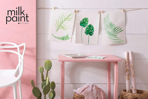 Milk Paint By Fusion 11.5 Oz Ultra durable, No Brushstrokes, Zero VOC & Echo Friendly Paint - Palm Springs Pink