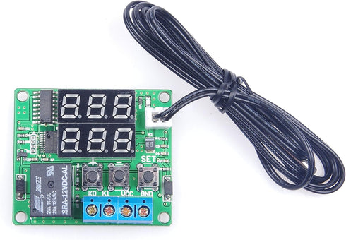 DC 12V Digital Thermostat Module -58? to 257? Fahrenheit Temp Display with 20A Relay Waterproof Sensor Probe