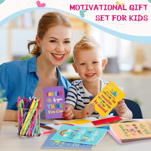 Sabary 100 Pcs Back to School Gifts, Inspirational Notepads, Mini Motivational Pocket Notebooks, Colorful Style