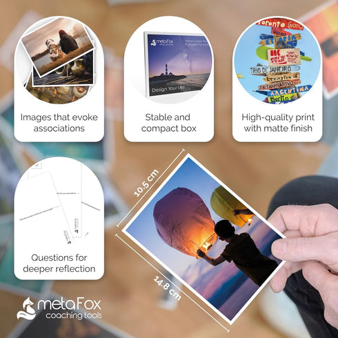 metaFox - 52 Positive Affirmations & Motivational Postcards for Life Coaching, Therapy, Mindfulness, Personal Advice