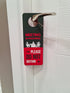 Meeting In Progress Do Not Disturb Door Hanger Sign, 2 Pack, Double Sided, Ideal for Offices and Online Sessions