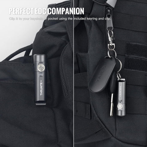 650 ThruNite Ti Mini Keychain Flashlight, USB-C Rechargeable EDC Pocket Light, Bright Lumens Small Keychain Gadget