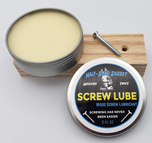 Half-Blind Rabbet 2 Screw Lube Ounce Wood Screw Lubricant Made in The USA Veteran Owned